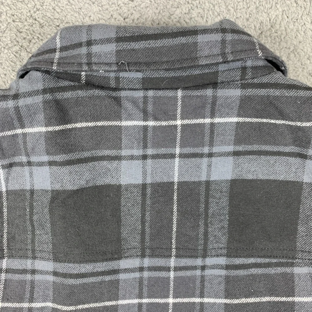 Levis Jacket Mens Medium‎ Grey Flannel Quilted Filled Shacket Inside Pocket Coat